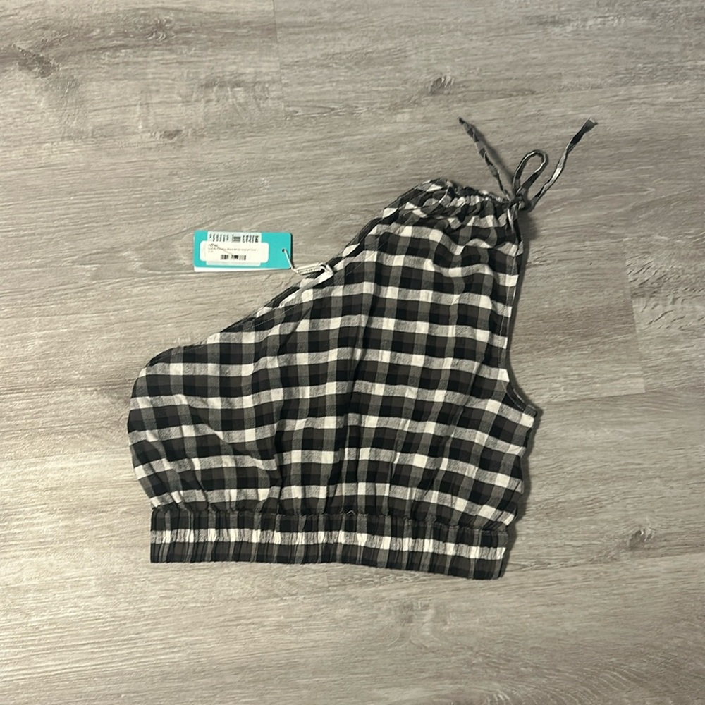 Seafolly gingham one shoulder crop top NEW W/ TAGS
